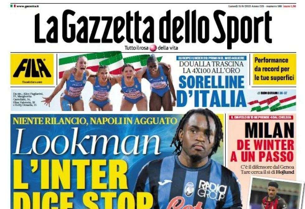 Gazzetta dello Sport su Lookman: "L'Inter dice stop, Napoli in agguato"