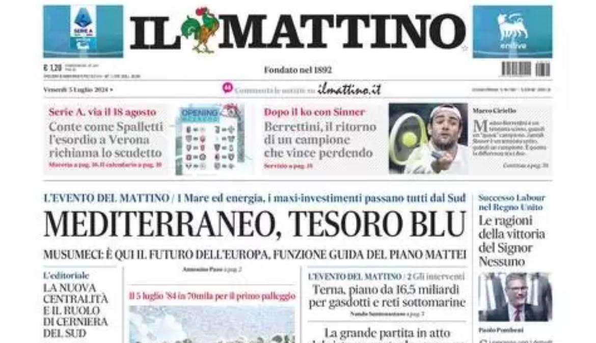 Il Mattino: “Conte come Spalletti, l’esordio a Verona richiama lo scudetto”