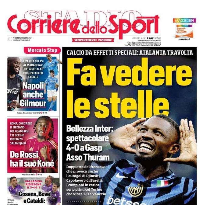 Corriere dello Sport: "Inter fa vedere le stelle. Napoli, anche Gilmour!"