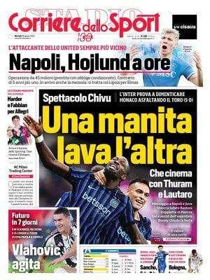 Corriere dello Sport: "Napoli, Hojlund a ore. In arrivo anche la mezzala"