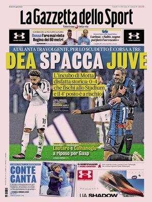 Gazzetta dello Sport in taglio basso: "Conte canta"