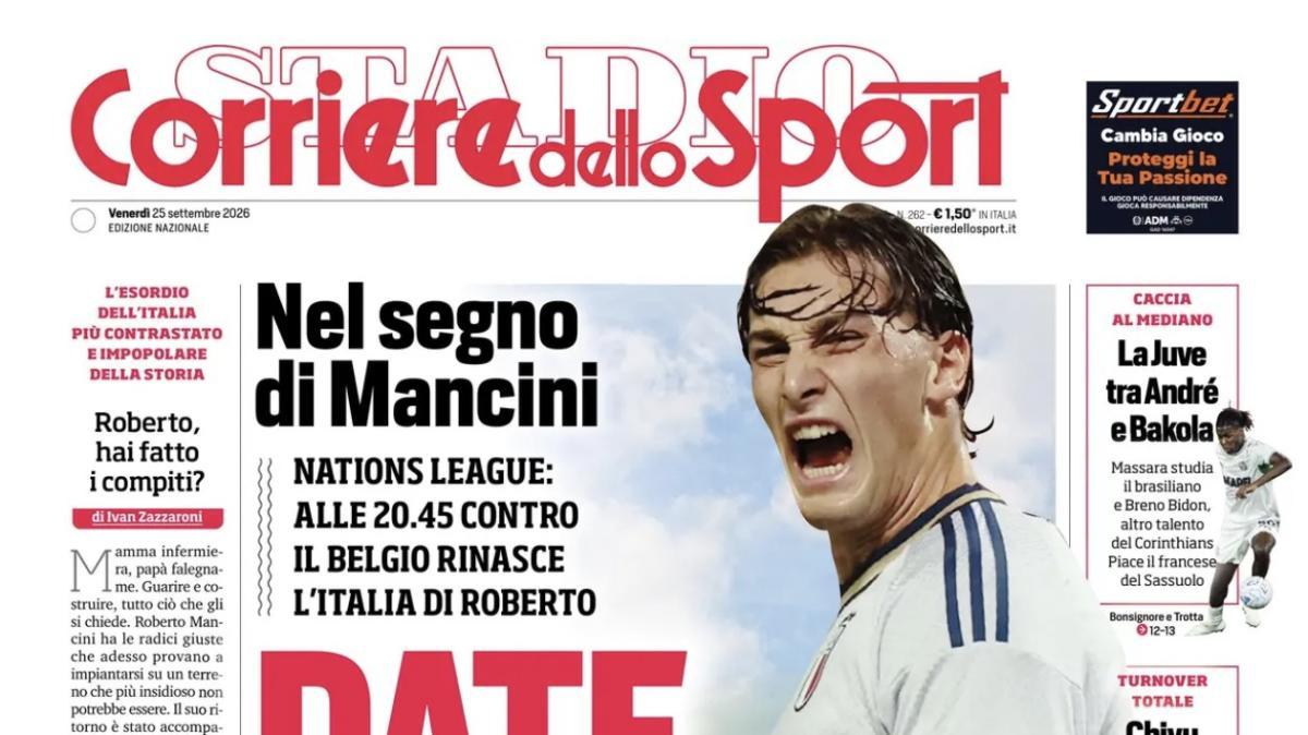 "Italia, date tutto. Ghoulam vota Favasuli": la prima del Corriere dello Sport-Stadio