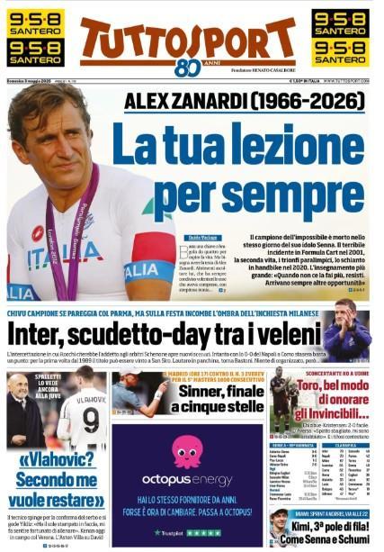 Tuttosport: "Inter, Scudetto-day tra i veleni. Sulla festa l'ombra dell'inchiesta"