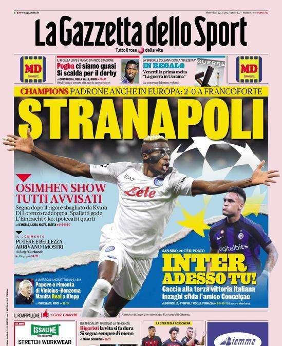 PRIMA PAGINA - Gazzetta: "StraNapoli"