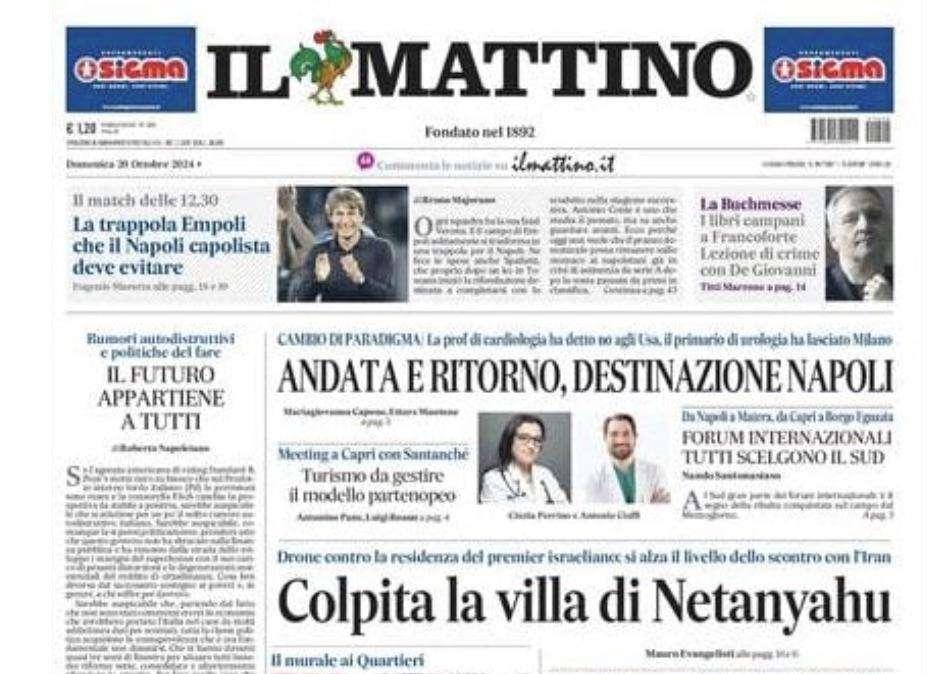 Il Mattino: "La trappola Empoli che il Napoli capolista deve evitare"