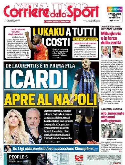 PRIMA PAGINA - CdS Campania: "Icardi apre al Napoli! Ecco la clamorosa svolta, ADL sfida la Juve"