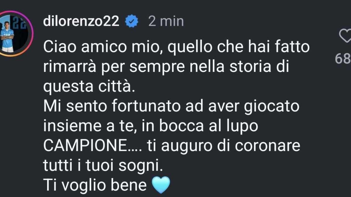 Di Lorenzo saluta Kvara: “Resterai nella storia! Ti auguro di coronare i tuoi sogni”