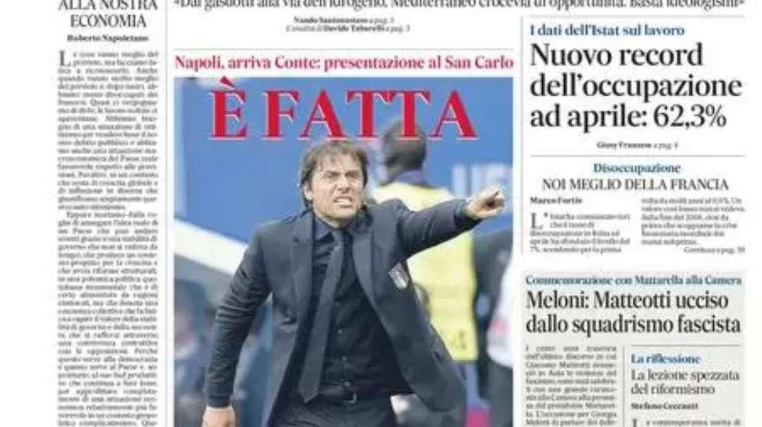 Il Mattino: “E’ fatta per Conte! Presentazione al San Carlo”