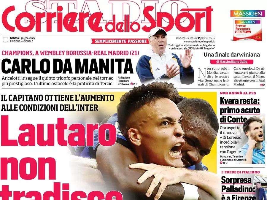 Corriere dello Sport: "Kvara resta: primo acuto di Conte"
