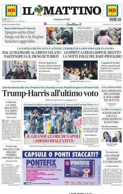 Il Mattino: "Il grande cuore di Napoli: 'Adesso rialzatevi'" 