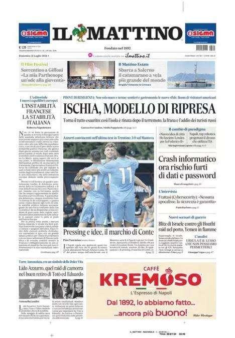 Il Mattino: "Pressing e idee, il marchio di Conte"