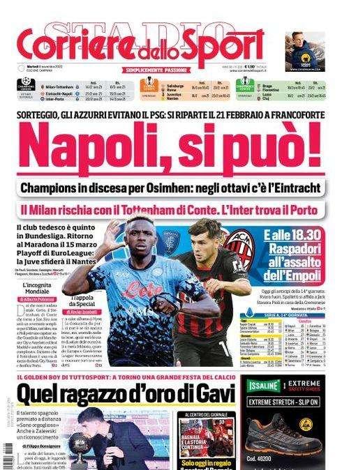 PRIMA PAGINA - Cds Campania: “Napoli, si può!”