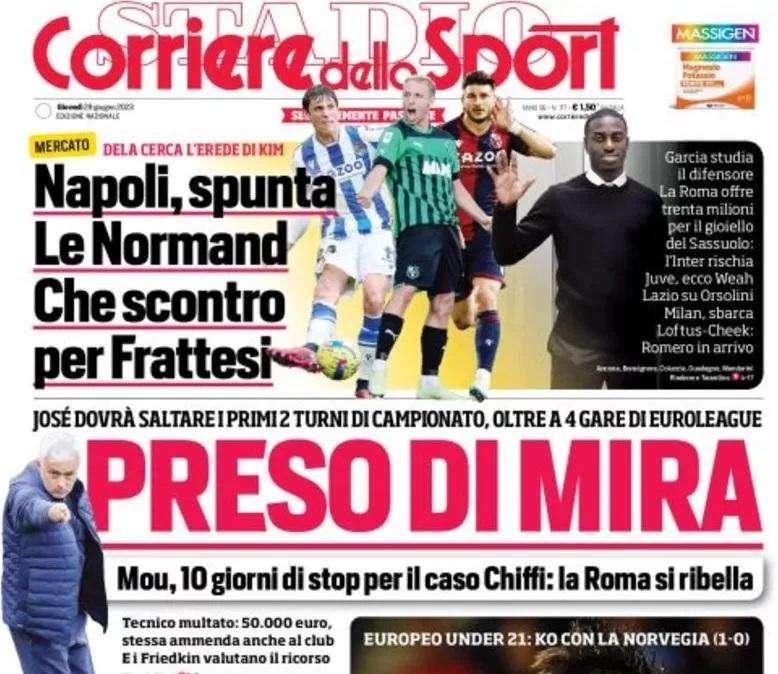 PRIMA PAGINA - CdS su Mourinho: "Preso di mira"