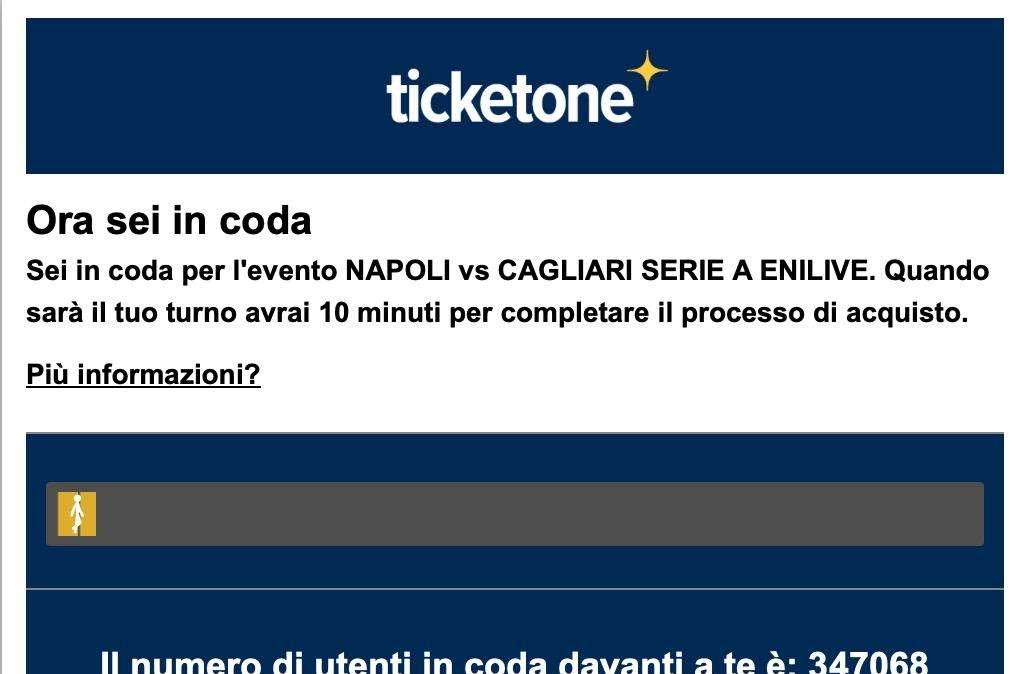 Incredibile Napoli-Cagliari! Partita la vendita: 400mila tifosi in coda virtuale!