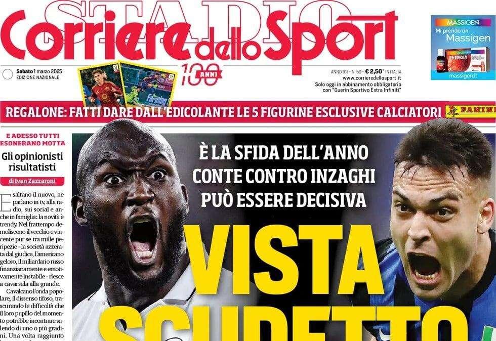 Corriere dello Sport: "Vista Scudetto: è la sfida dell'anno!"