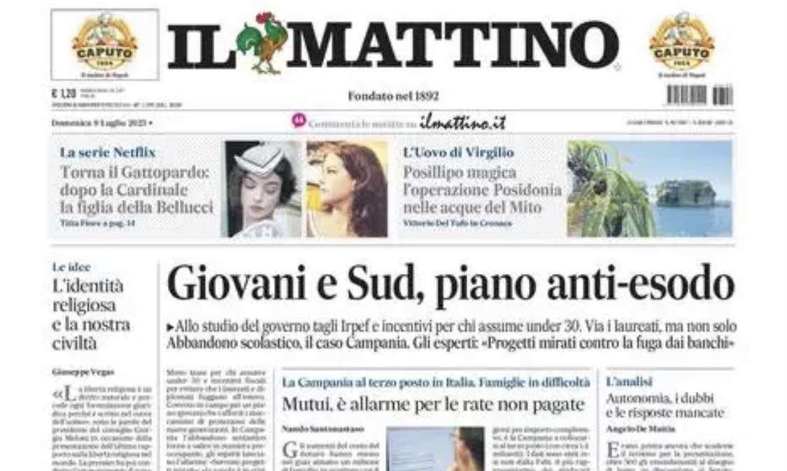 PRIMA PAGINA - Il Mattino: "Itakura in pole per la difesa"