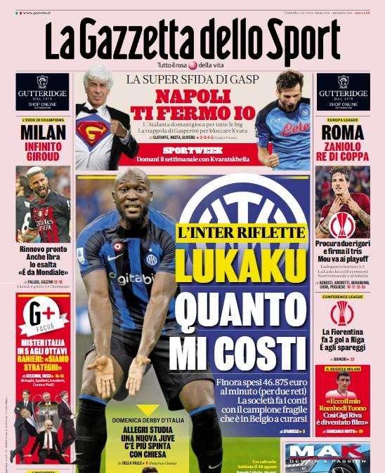 PRIMA PAGINA - Gazzetta su Gasp e la Dea: "Napoli, ti fermo io"