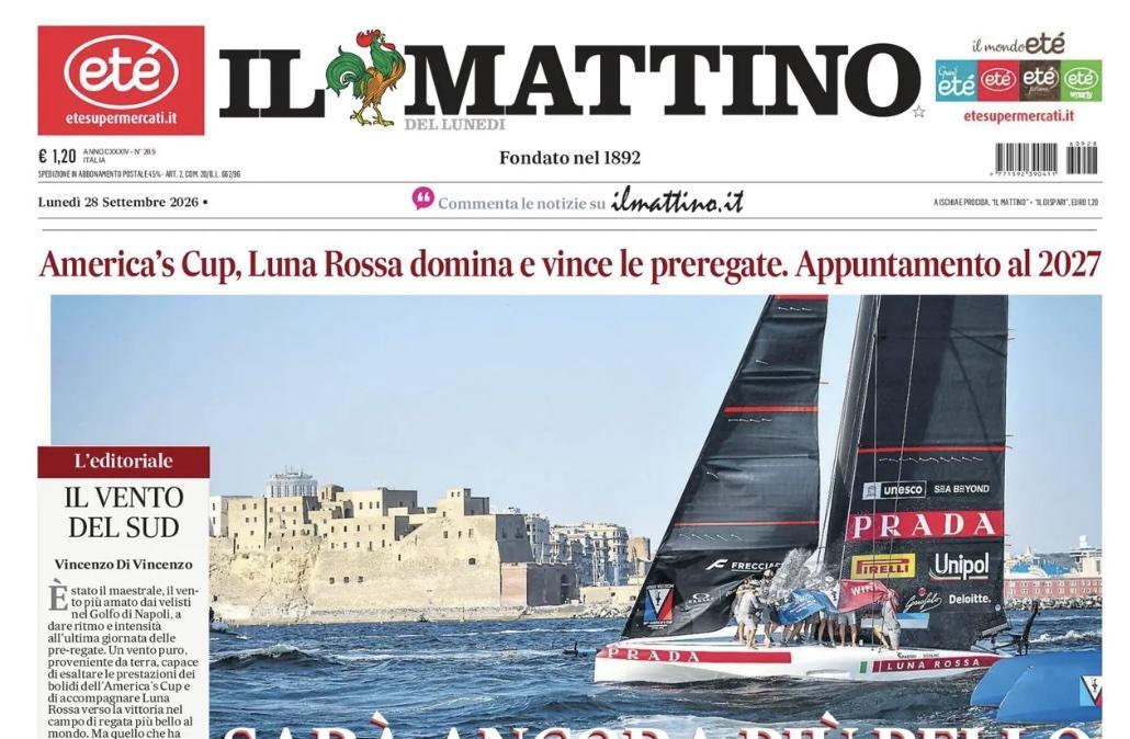 America's Cup, Luna rossa vince le preregate. Il Mattino: "Sarà ancora più bello"
