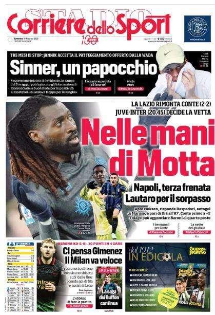 Corriere dello Sport apre col Napoli: "Nelle mani di Motta"