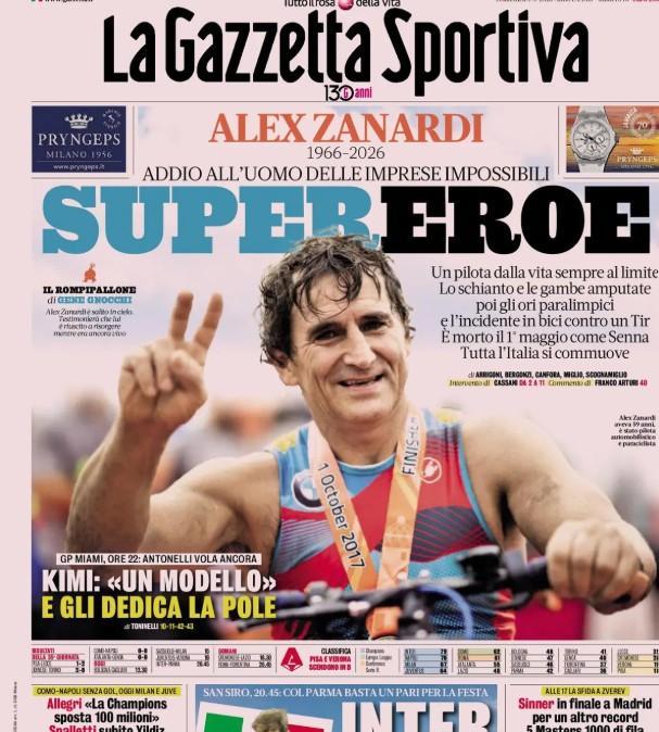 La Gazzetta dello Sport non menziona Como-Napoli: "Inter, Scudetto a un punto"