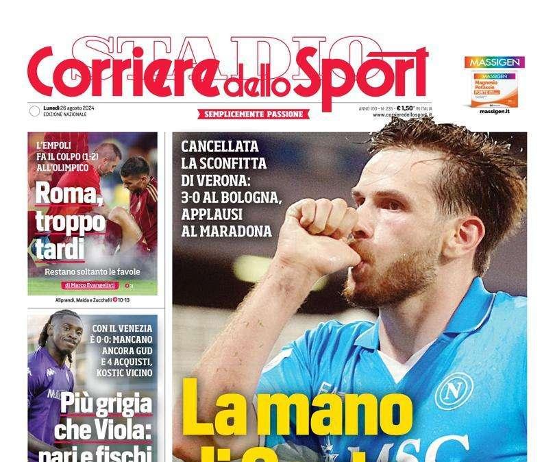 Cds: "La mano di Conte. Napoli trasformato e Kvara fa il gigante"