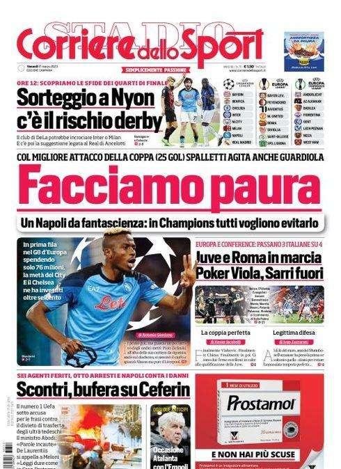 PRIMA PAGINA - Cds Campania: “Facciamo paura”