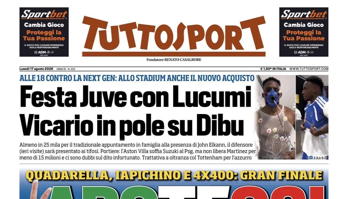 Calciomercato Juve, Tuttosport: "Vicario in pole su Dibu"