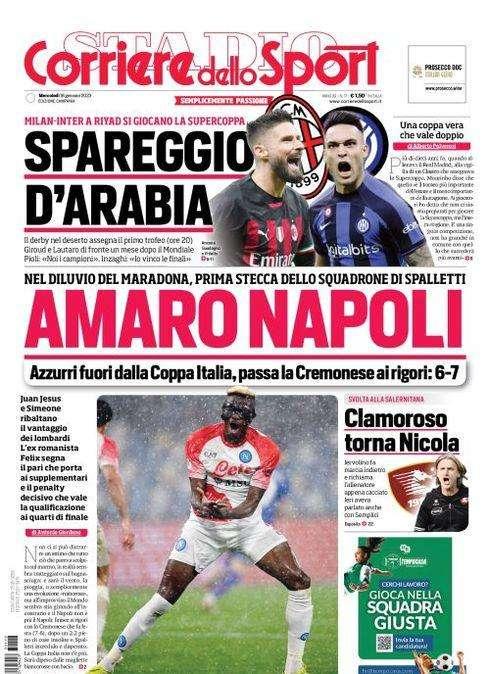 PRIMA PAGINA - CdS Campania: "Amaro Napoli"