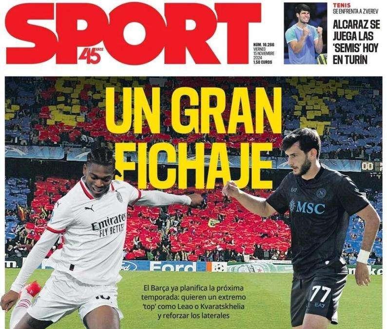 Kvaratskhelia in prima pagina in Spagna con Leao: obiettivi concreti del Barcellona