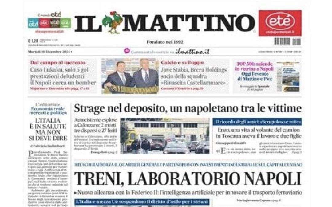 Il Mattino: "Caso Lukaku, solo 5 gol: deludente, il Napoli cerca un bomber"