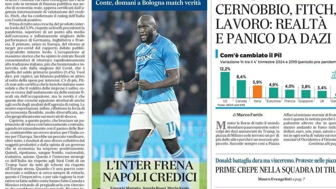 Il Mattino: “L’Inter frena. Napoli, credici”