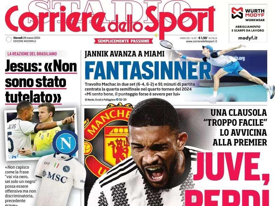 PRIMA PAGINA - CdS: "Jesus: 'Non sono stato tutelato'"