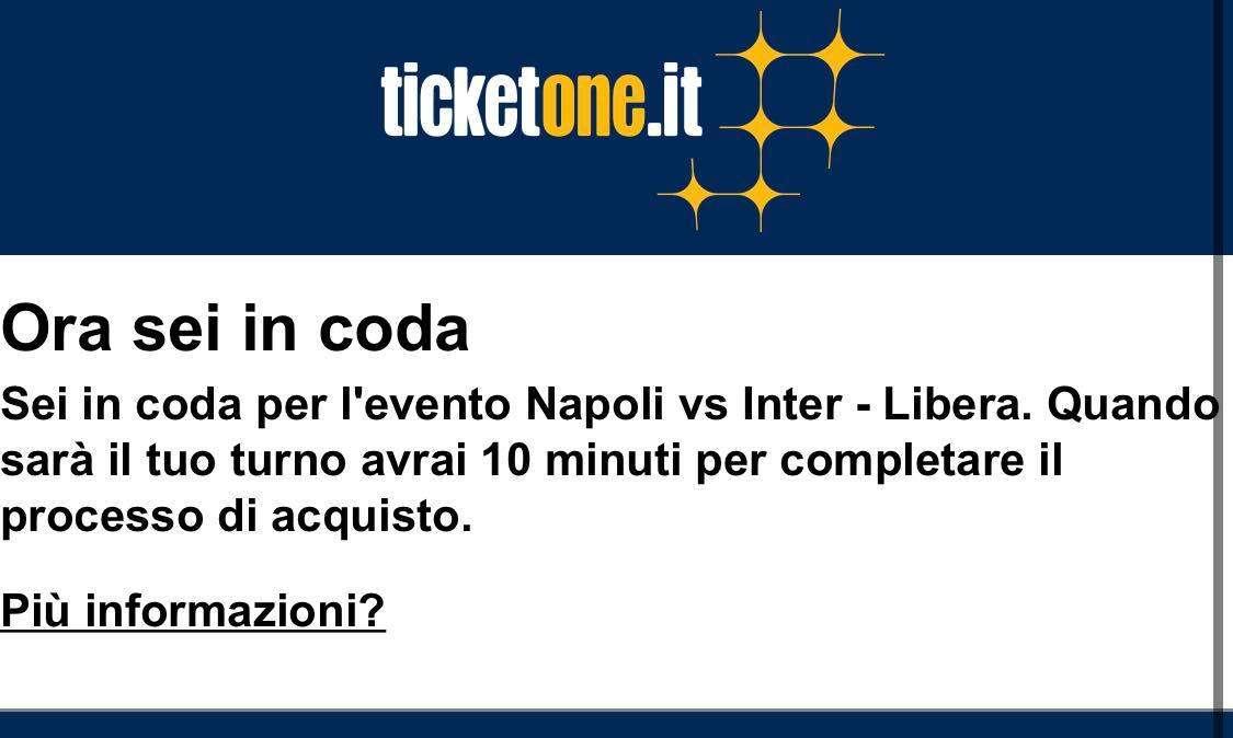 Napoli-Inter, problemi nell'acquisto dei biglietti: tifosi nella fila virtuale da stamattina