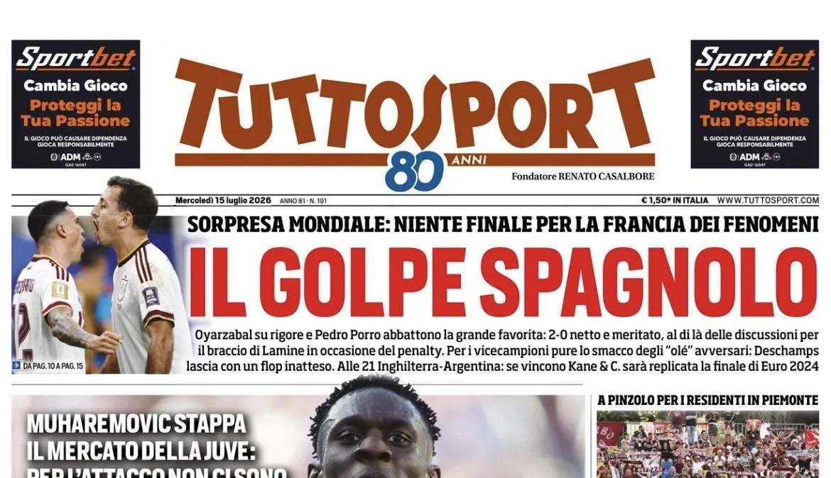 Presentazione Allegri, Tuttosport: "Aziendalista per un grande Napoli"