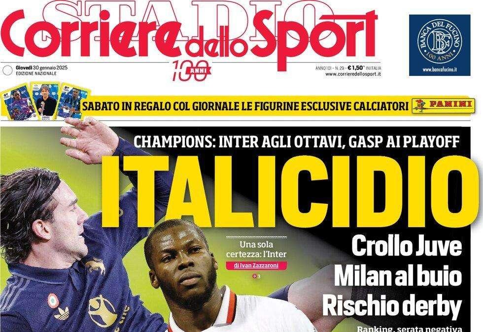 Corriere dello Sport: "Champions, è Italicidio. Napoli, all in su Comuzzo"