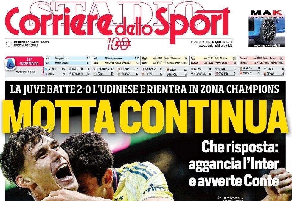 Corriere dello Sport titola: "Napoli, è qui la sesta"