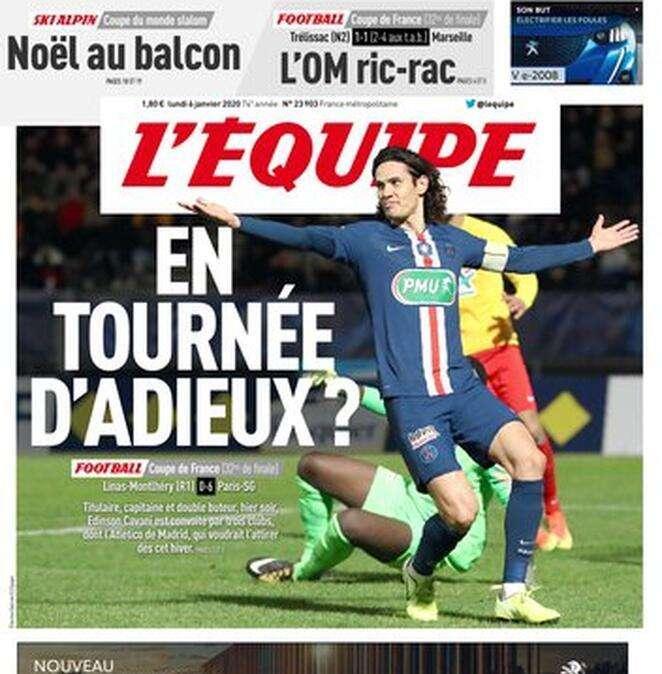 FOTO - L'Equipe: "Cavani-Psg, arrivati al passo d'addio?"