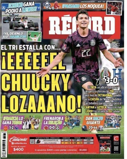 PRIMA PAGINA - Il Lozano-show conquista la copertina di Record: "Fa cantare l'Azteca!"