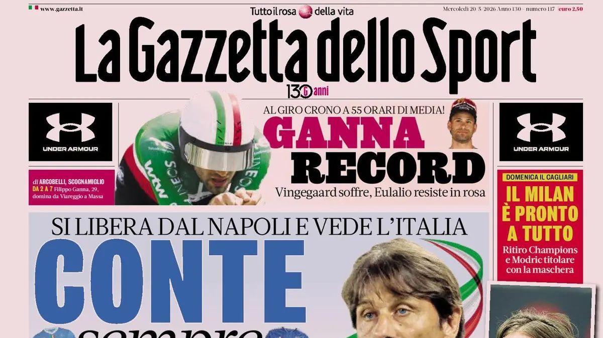 Conte dal Napoli alla Nazionale, Gazzetta: "Sempre azzurro"