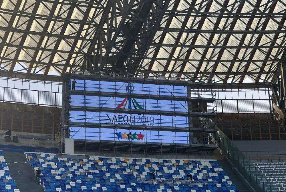FOTOGALLERY - Prove di video wall al San Paolo: tutti i dettagli sui maxi-schermi