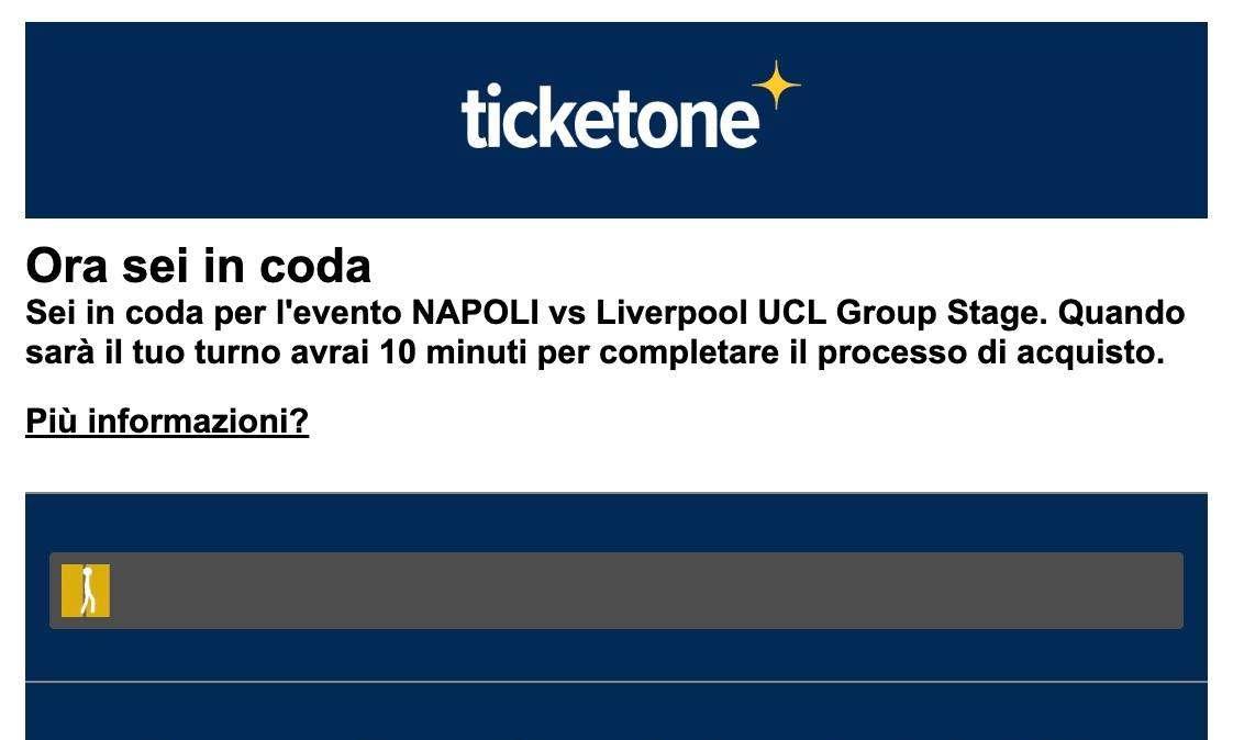 FOTO - Napoli-Liverpool, è già caccia al biglietto: oltre un’ora di fila virtuale su Ticketone