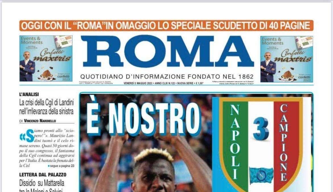 PRIMA PAGINA - Il Roma: “E’ nostro”