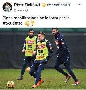 FOTO - Zielinski concentrato: "Piena mobilitazione nella lotta per lo scudetto!"