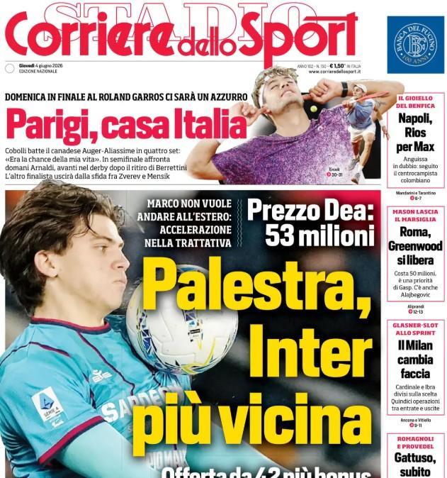 Calciomercato Napoli, Corriere dello Sport: "Rios per Allegri"