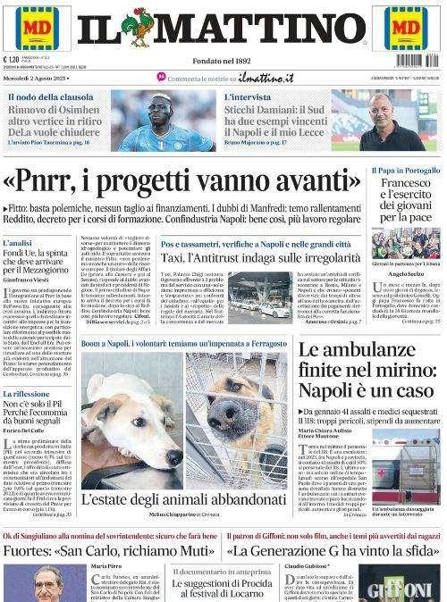 PRIMA PAGINA - Il Mattino: "Rinnovo Osimhen, DeLa vuole chiudere"