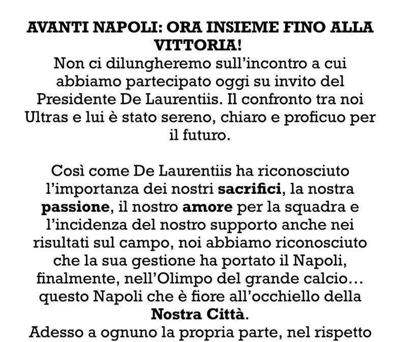 FOTO - Volantino Curva A e B: “ADL ci ha portato nell’Olimpo, ora uniti e martedì vogliamo tutti in azzurro!”