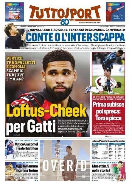 Tuttosport in taglio alto: "Conte o l'Inter scappa"