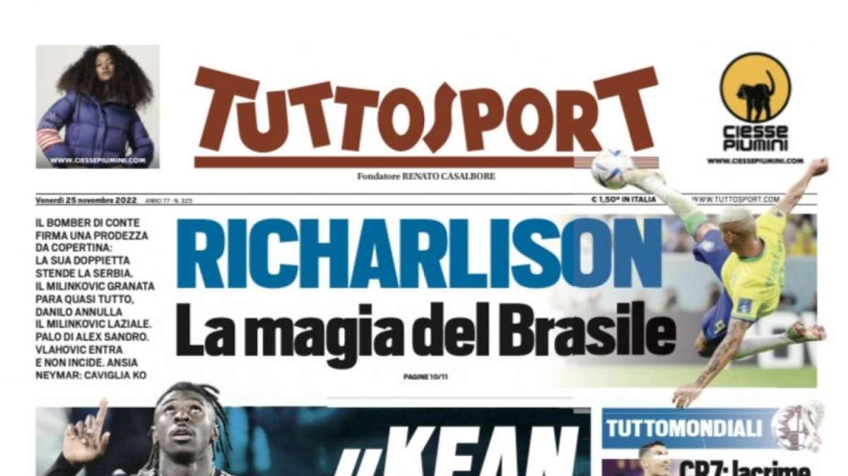 PRIMA PAGINA - Tuttosport apre con le parole del fratello di Kean: “Ha imparato la lezione”