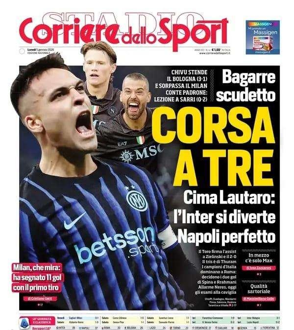 Corriere dello Sport: "Bagarre scudetto, corsa a tre"