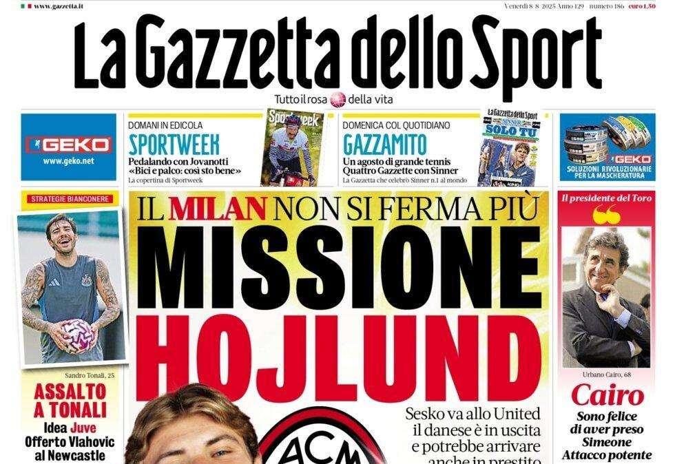 La Gazzetta dello Sport: "Pallone d'oro, per la panchina c'è anche Conte"
